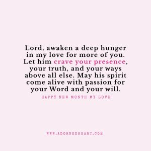 happy new month prayers for my love